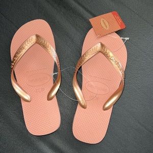 *NEW* Havainas flip flop Rose Gold US size 7-8 W
